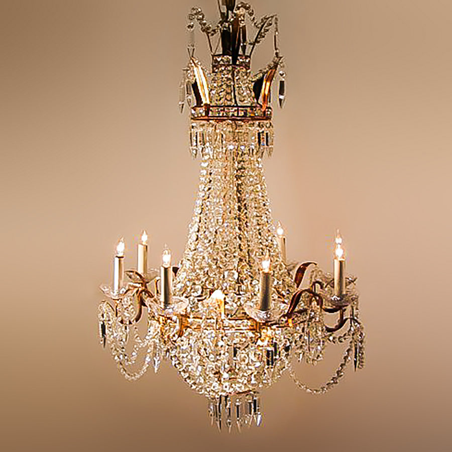 7730-MD0604L8 LT712401 8 Light Empire Style Chandelier (43Hx28D)