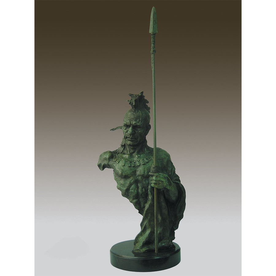 Bronze Indian Bust with Spear