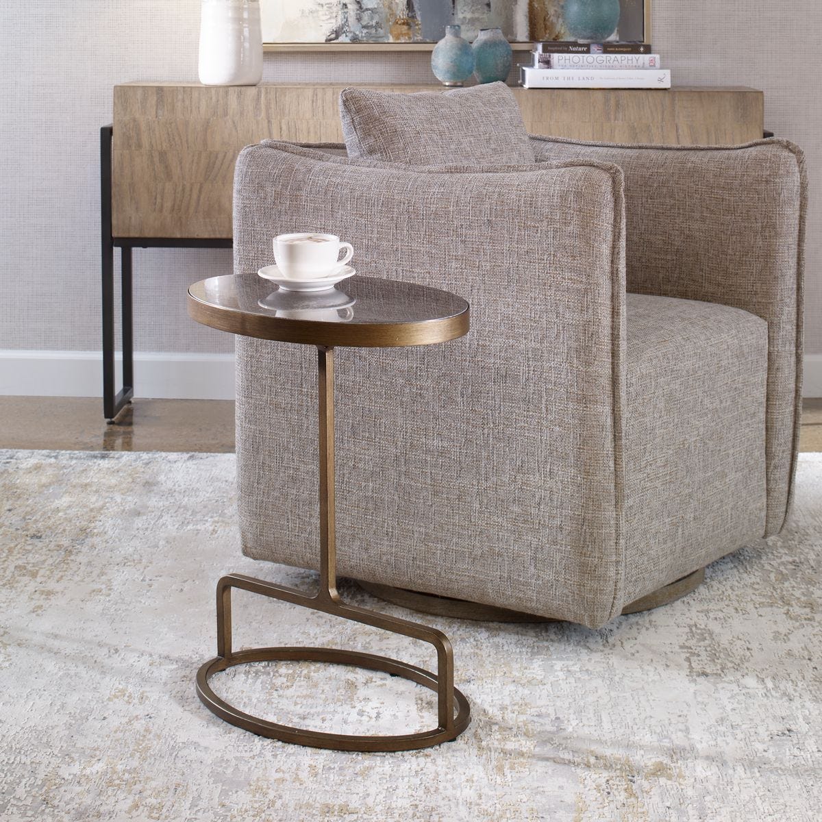 Jessenia Accent Table, Bluestone