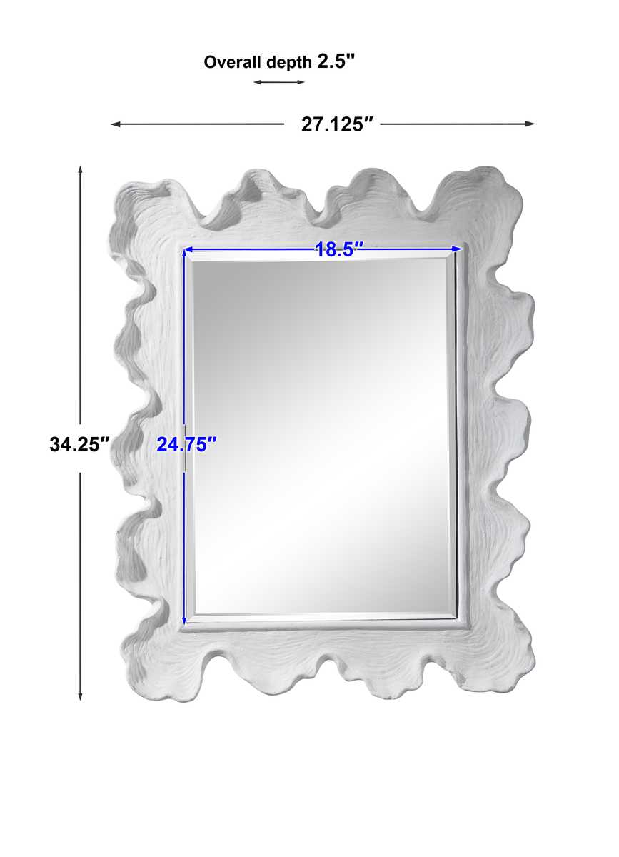 Sea Coral Mirror, White