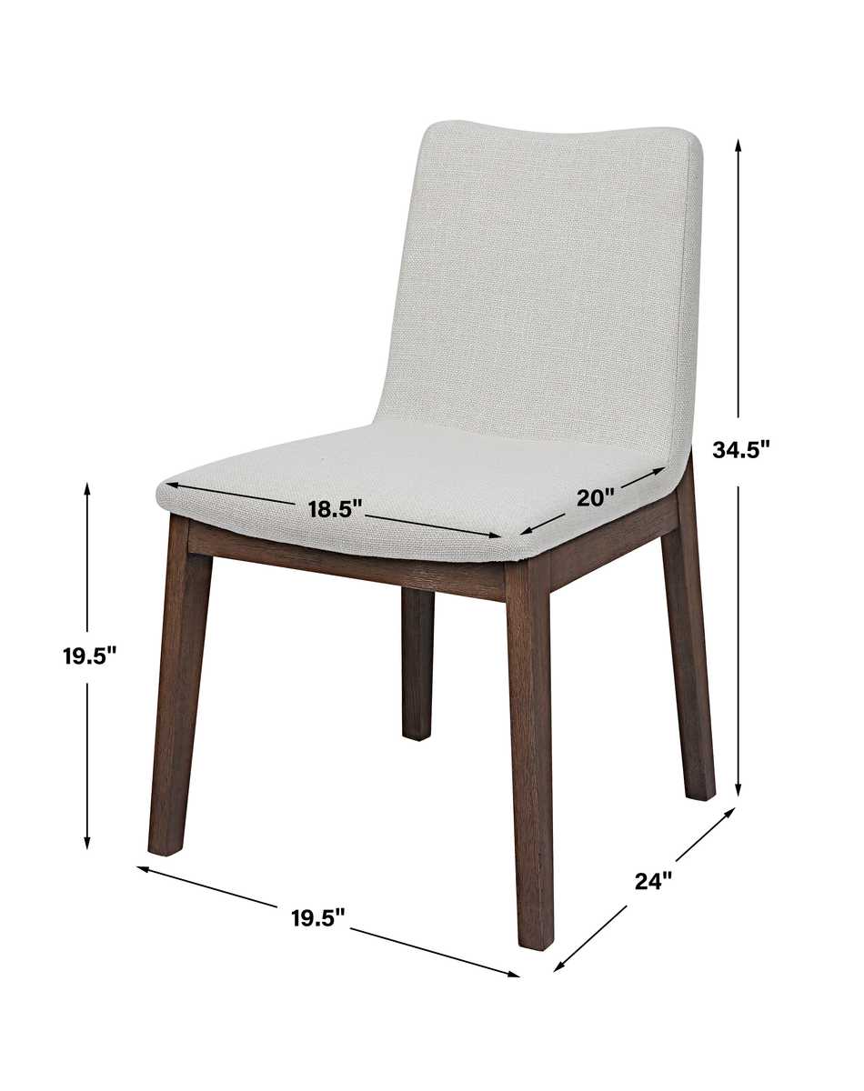 Delano Armless Chair, Walnut, 2 PER BOX, Priced Each