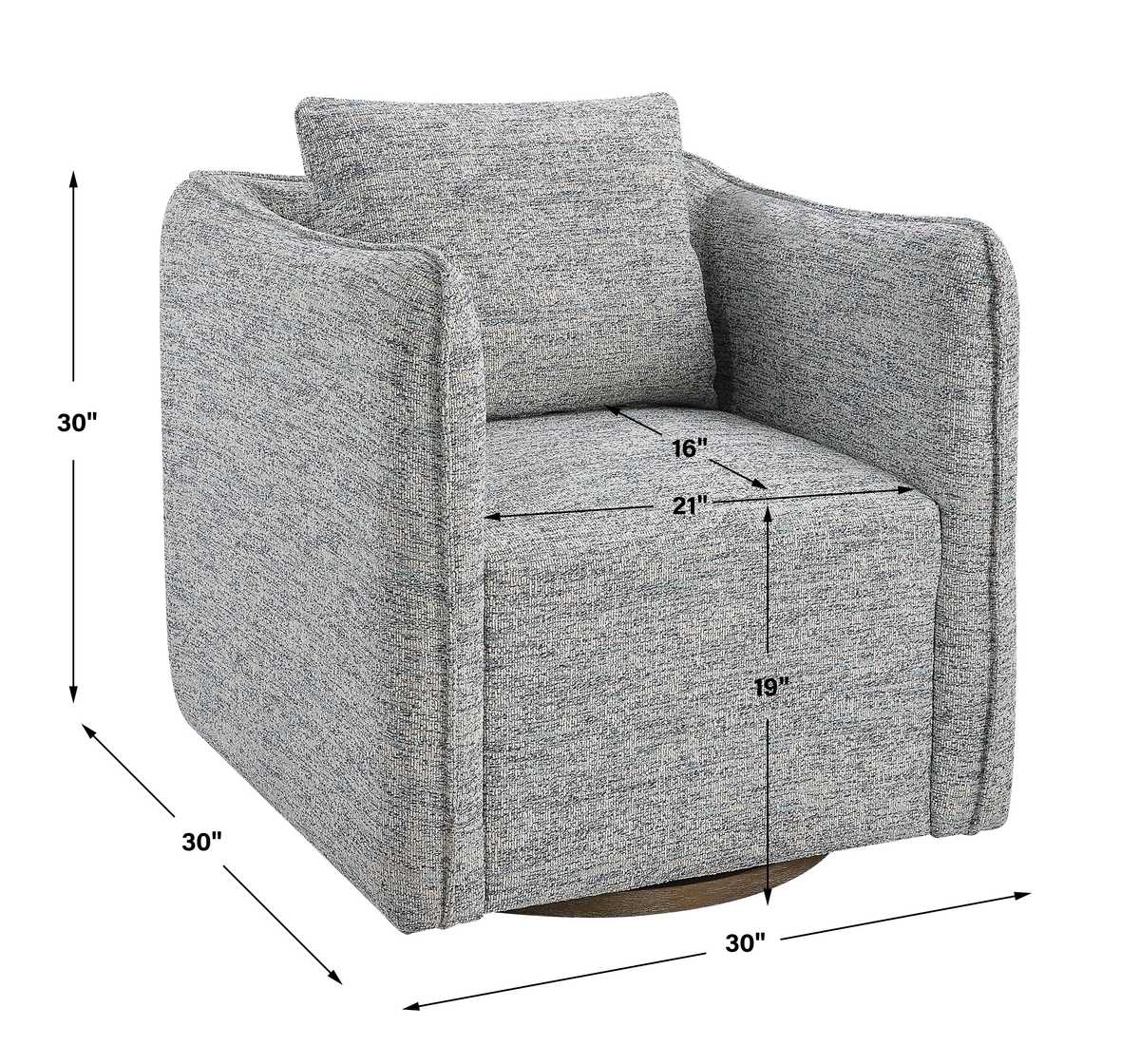 Corben Swivel Chair, Blue