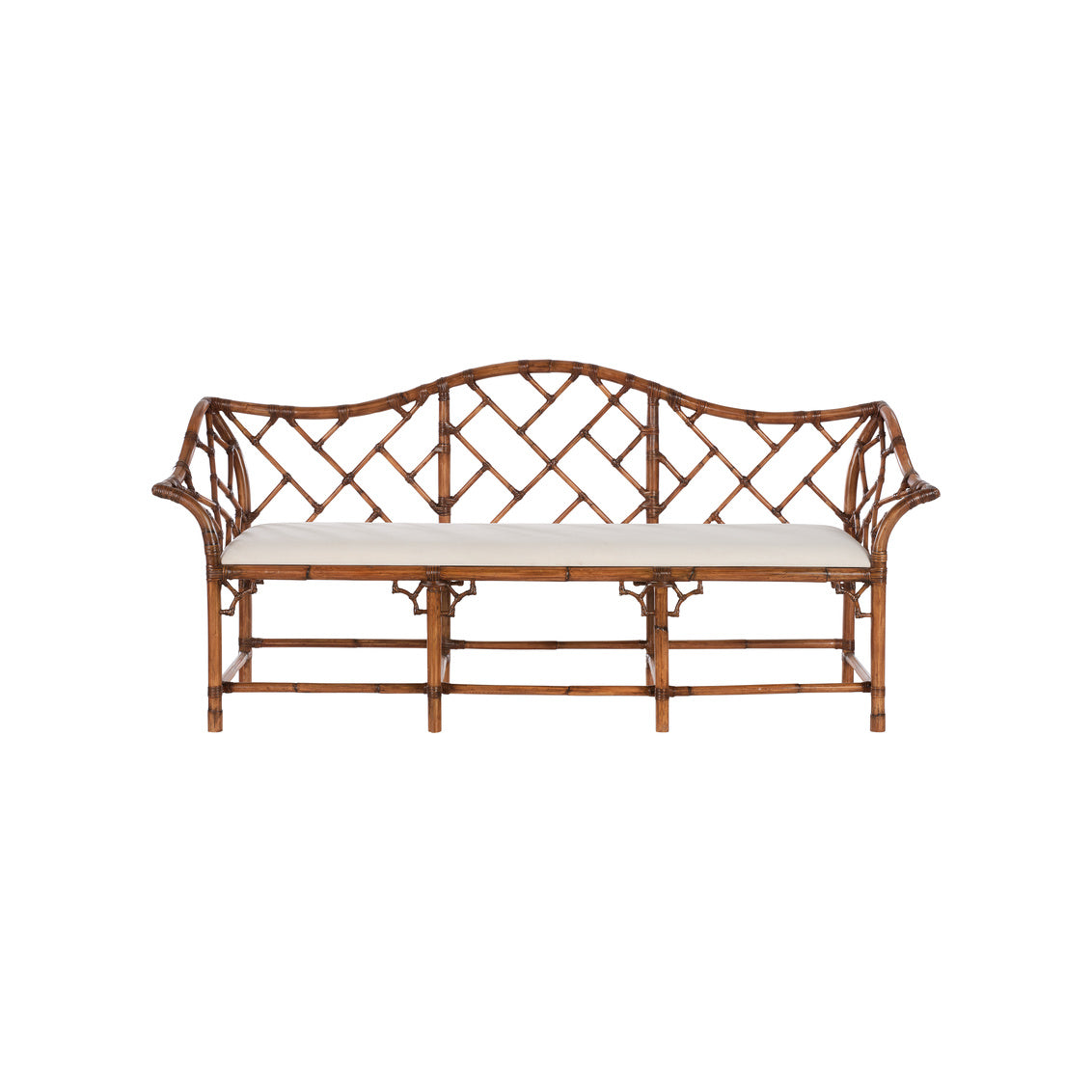 Chippendale Bamboo Settee -Brown