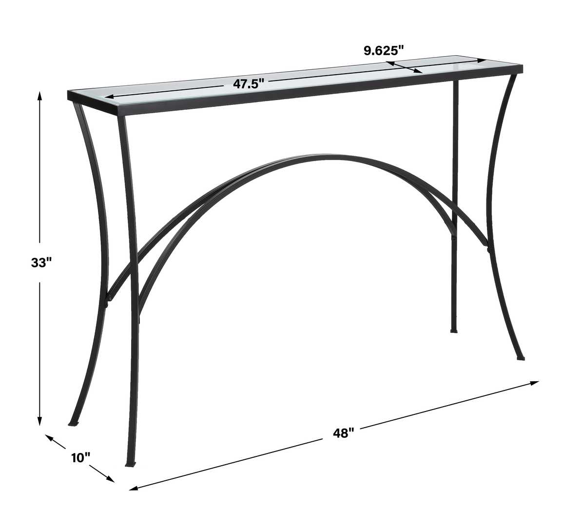 Alayna Console Table, Black