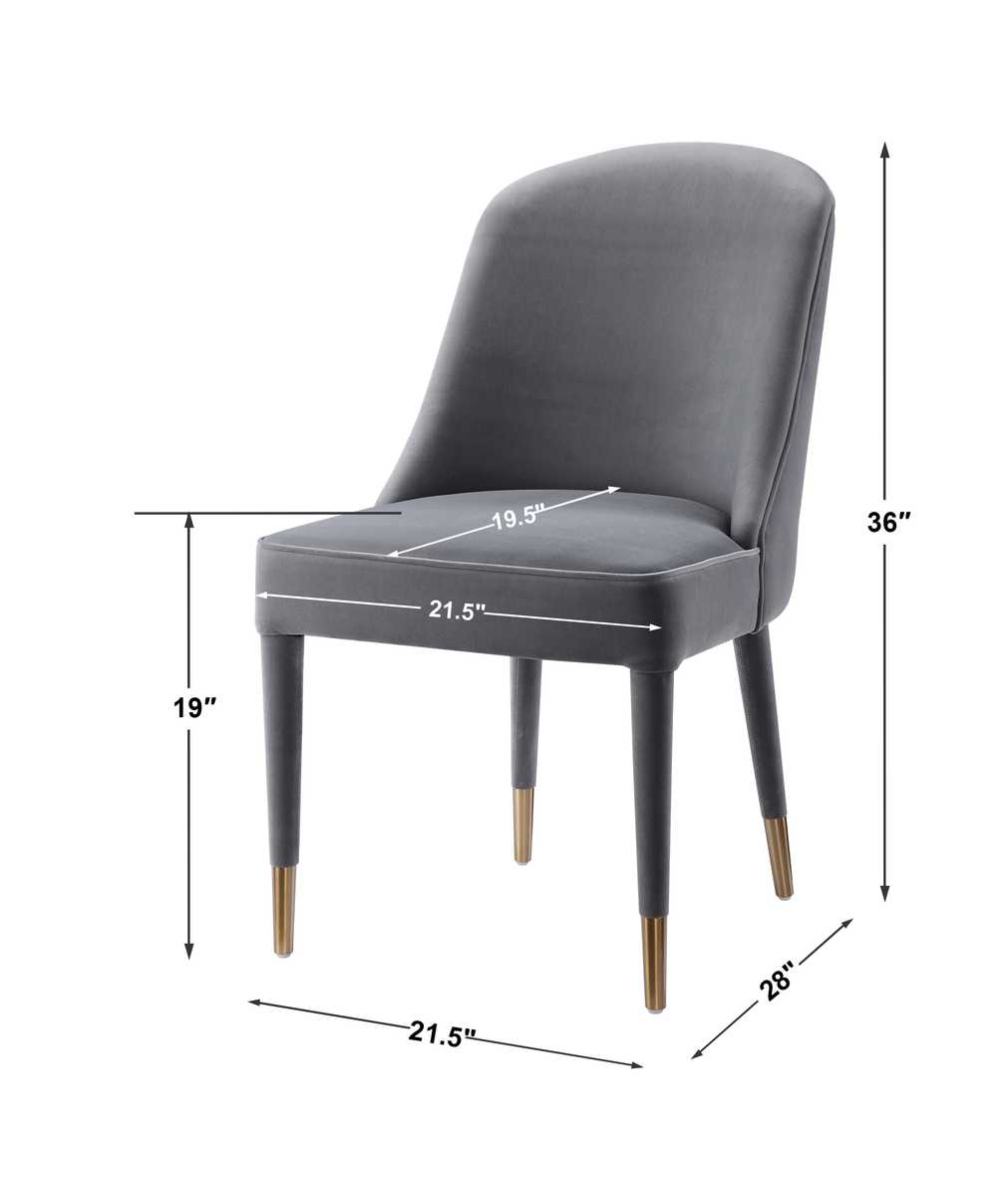 Brie Armless Chair, Gray, 2 Per Box, Priced Each
