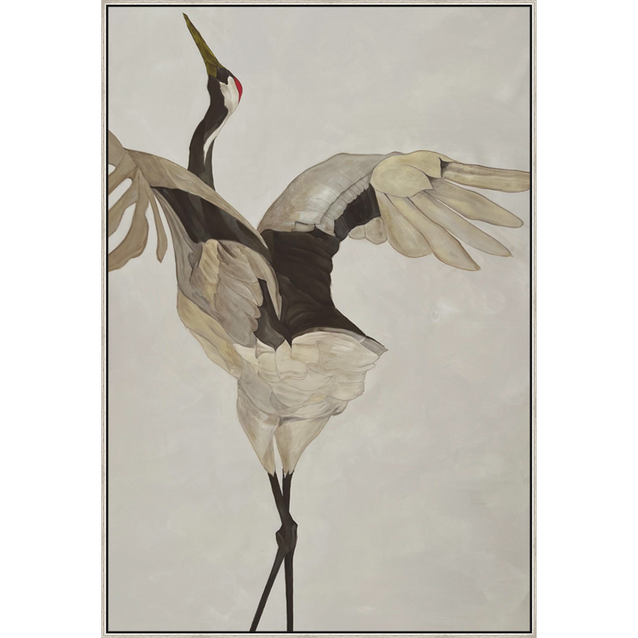 EAHPC22018 - HERON II framed floating in a contemporary silver frame. Finished Size: W 50.00 in x H 74.00 in