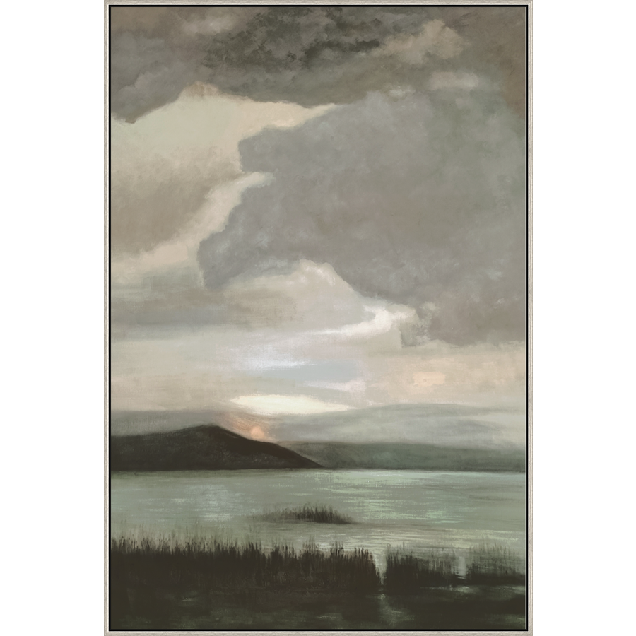 EAHPC22037 - LONELY ISLAND I framed floating in a contemporary silver frame. Finished Size: W 48.00 in x H 72.00 in