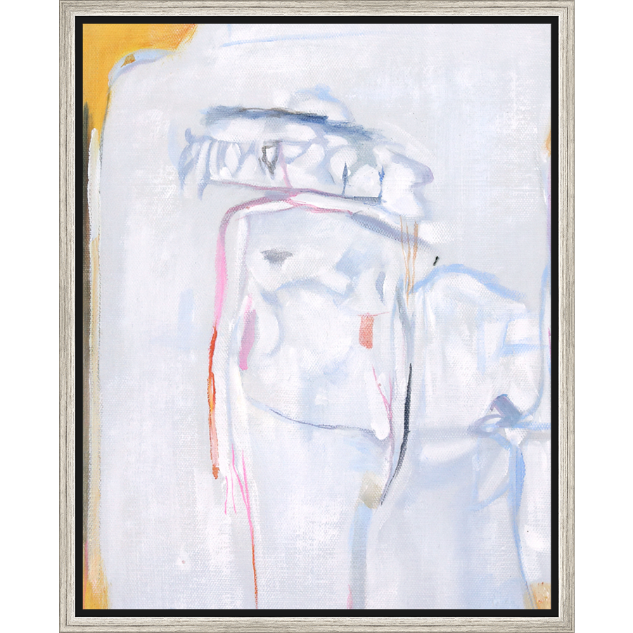 EAHPC22074 - YELLOW CORNER framed floating in a contemporary silver frame. Finished Size: W 16.00 in x H 20.00 in