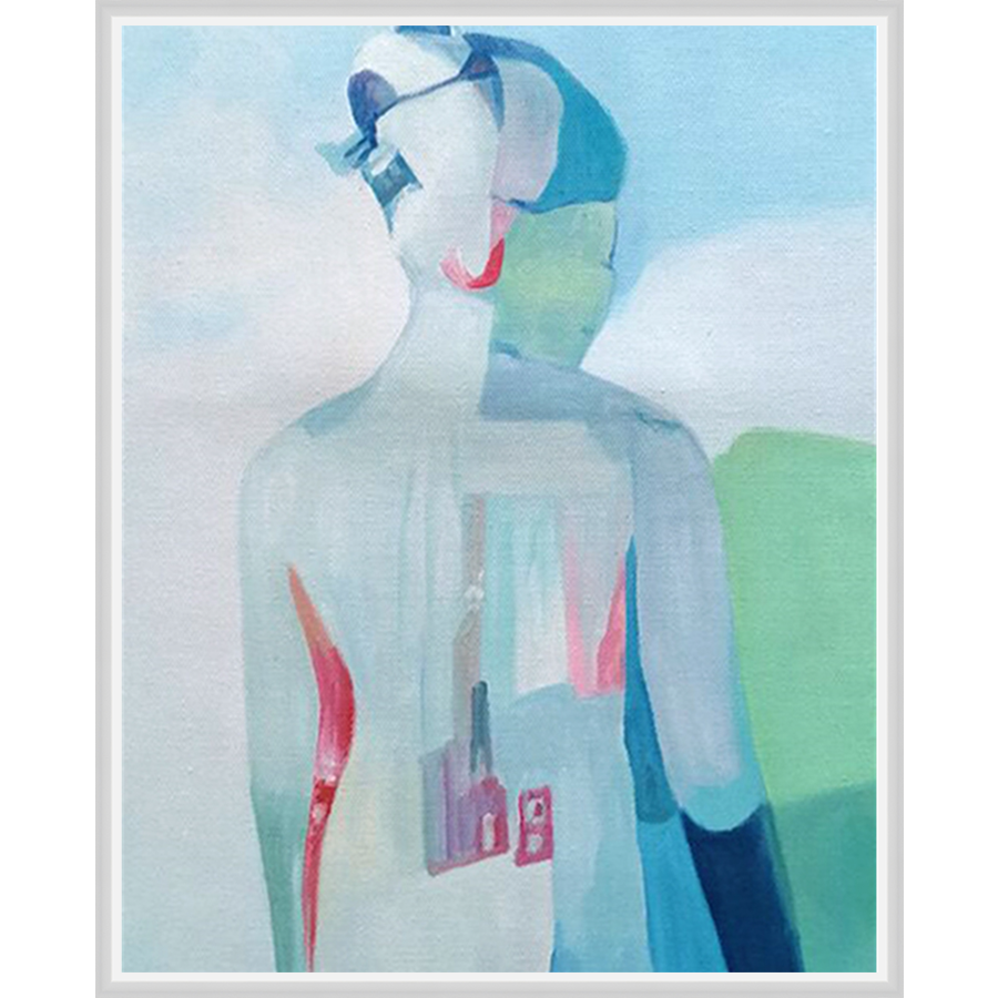 EAHPC22093 - CHROMATIC WOMAN IX framed floating in a contemporary white frame. Finished Size: W 24.00 in x H 30.00 in