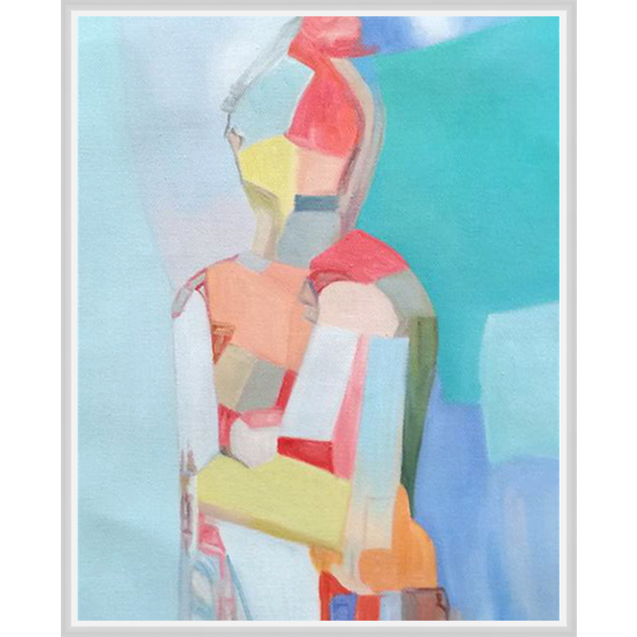 EAHPC22094 - CHROMATIC WOMAN X framed floating in a contemporary white frame. Finished Size: W 24.00 in x H 30.00 in