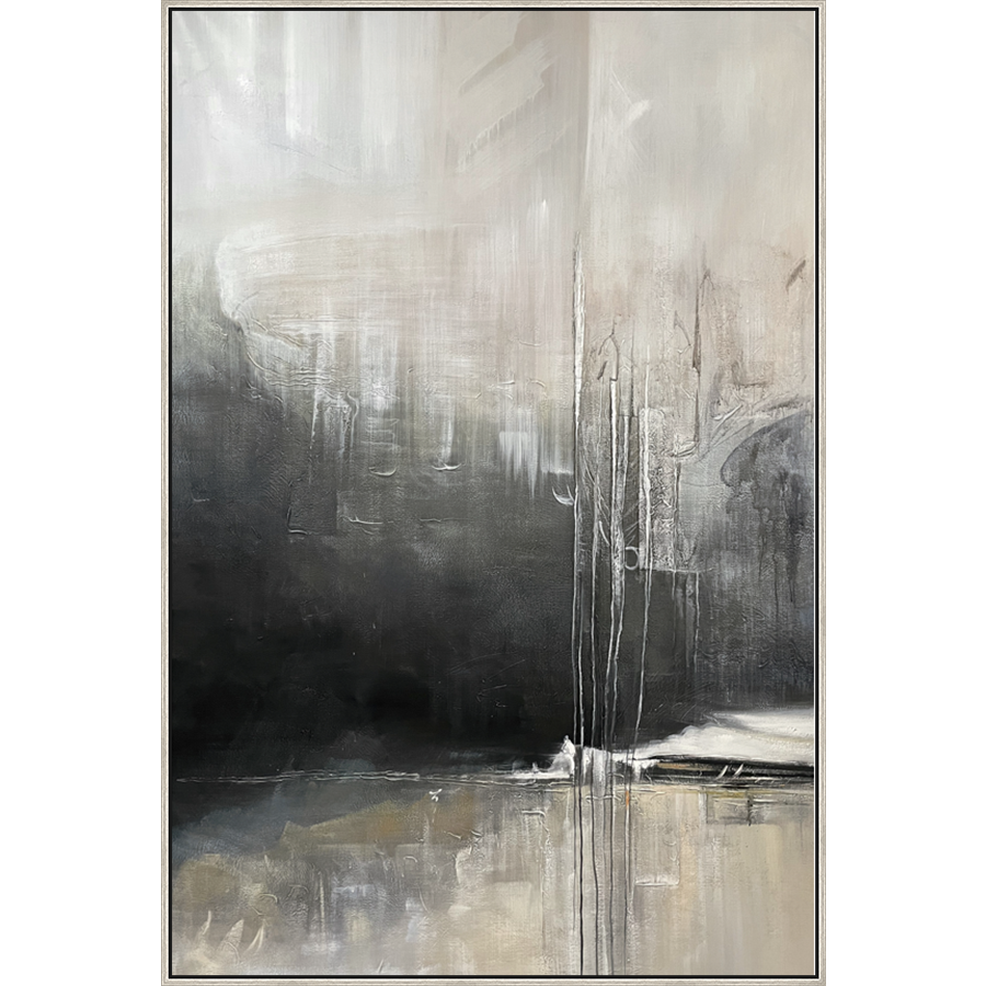 EAHPC23010 - AUTUMN LANDSCAPE I framed floating in a contemporary silver frame. Finished Size: W 48.00 in x H 72.00 in