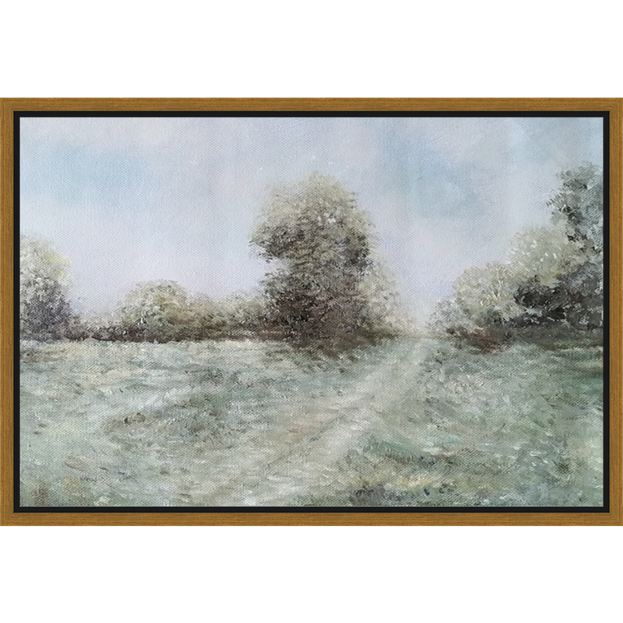 EAHPC23015 - GRASSY KNOLL framed floating in a contemporary gold frame. Finished Size: W 24.00 in x H 16.00 in