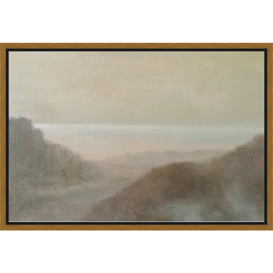 EAHPC23021 - VIEW TO THE SEA framed floating in a contemporary gold frame. Finished Size: W 24.00 in x H 16.00 in