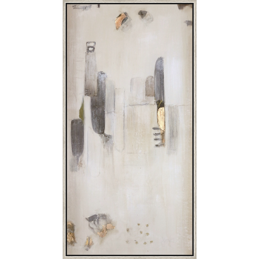 EAHPC23031A - MUTED ABSTRACT I framed floating in a contemporary silver frame. Finished Size: W 24.00 in x H 48.00 in