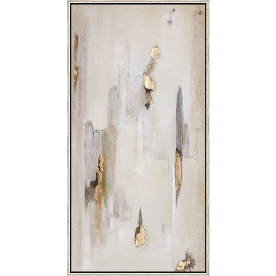 EAHPC23031B - MUTED ABSTRACT II framed floating in a contemporary silver frame. Finished Size: W 24.00 in x H 48.00 in