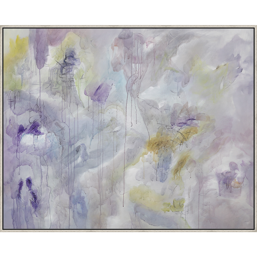 EAHPC23086 - Ethereal Whispers in Color framed floating in a contemporary silver frame. Finished Size: W 60.00 in x H 48.00 in