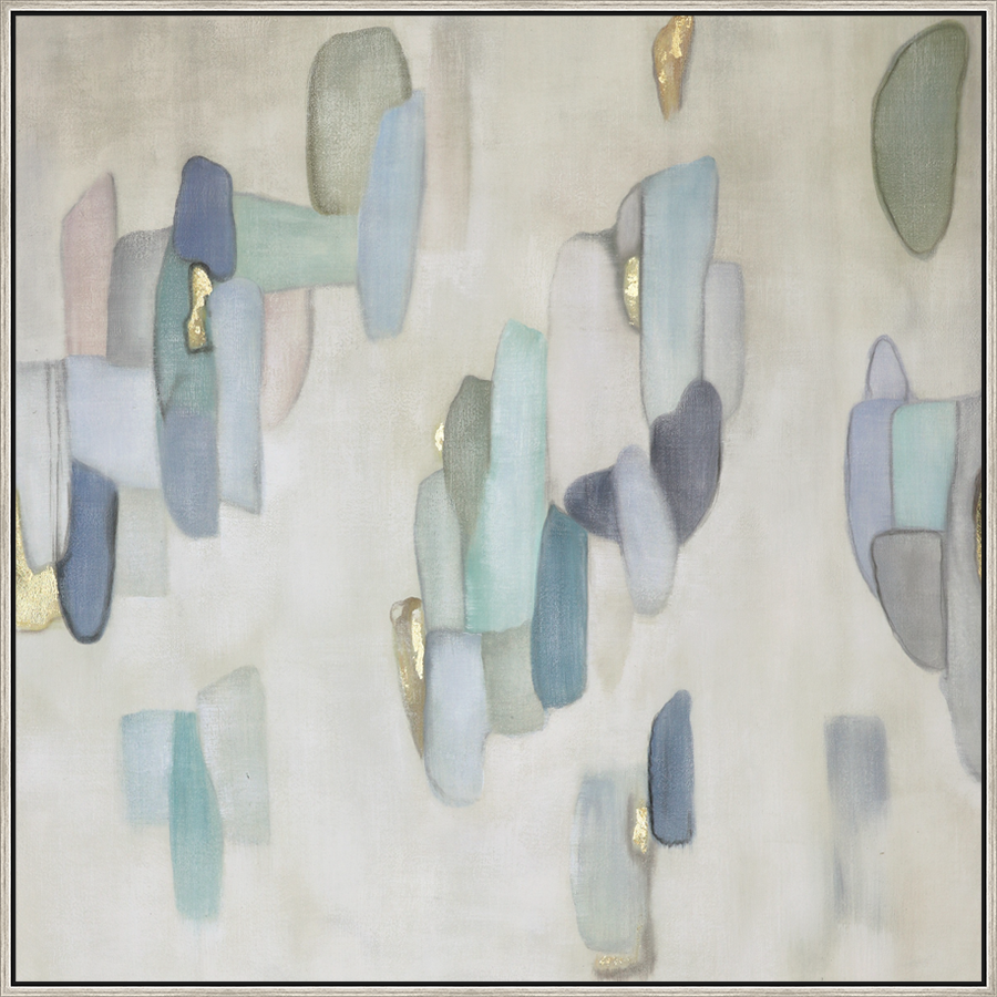 EAHPC23096 - MUTED BLISS I framed floating in a contemporary silver frame. Finished Size: W 50.00 in x H 50.00 in