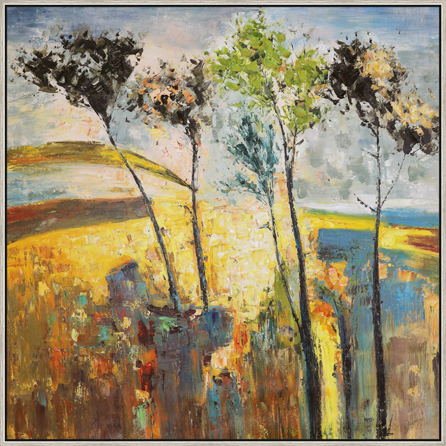 EAHPC24032 - LAST LIGHT framed floating in a contemporary silver frame. Finished Size: W 50.00 in x H 50.00 in