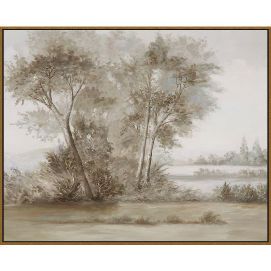 EAHPC24046 - COPSE OF TREES IN FALL framed floating in a contemporary gold frame. Finished Size: W 60.00 in x H 48.00 in