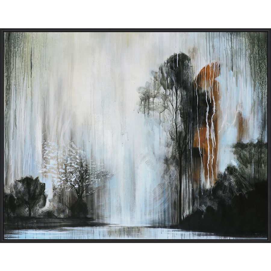 EAHPC24219 - SOLITUDE II framed floating in a contemporary black frame. Finished Size: W 56.00 in x H 44.00 in