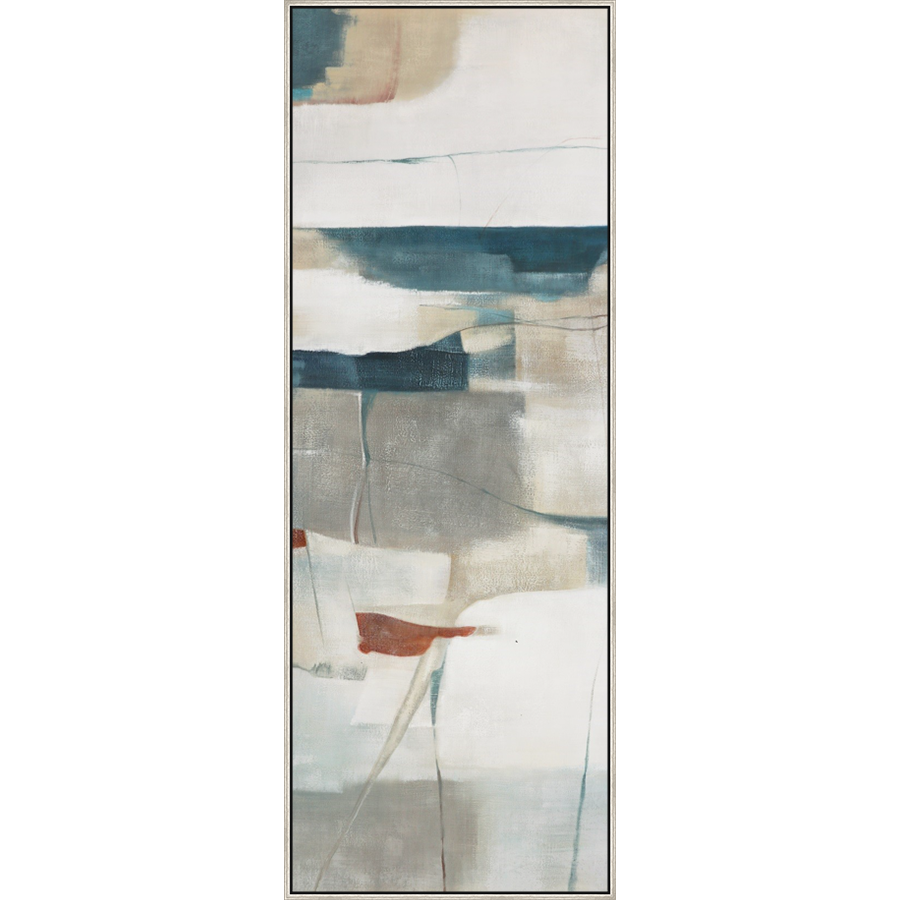 EAHPC24222 - WHIMSEY I framed floating in a contemporary silver frame. Finished Size: W 50.00 in x H 84.00 in