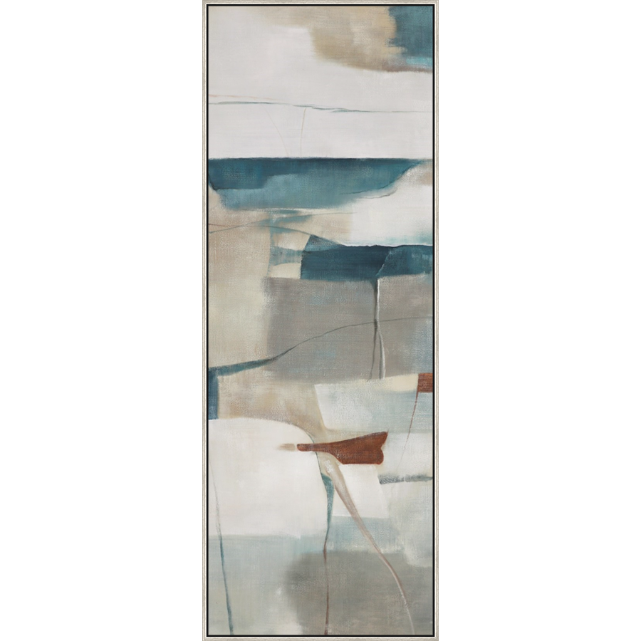 EAHPC24223 - WHIMSEY II framed floating in a contemporary silver frame. Finished Size: W 50.00 in x H 84.00 in