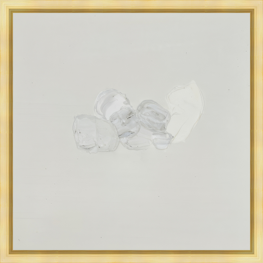 EAHPD05 - GRAY ON GRAY DABBLE framed in a gold floater frame. Finished Size: W 20.00 in x H 20.00 in