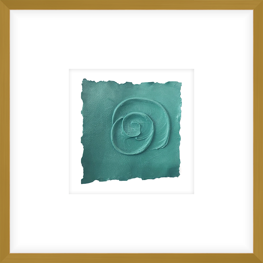 EASGR05 - FRAMED SHAMROCK TEXTURED SWATCH shadow boxed framed in an antiqued gold frame Finished Size: W 17.00 in x H 17.00 in
