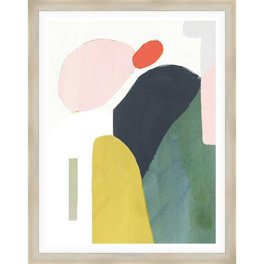 This modern abstract art print features a dynamic composition of organic shapes and bold colors. The artwork creates a striking visual impact, perfect for adding a touch of contemporary flair to any space.