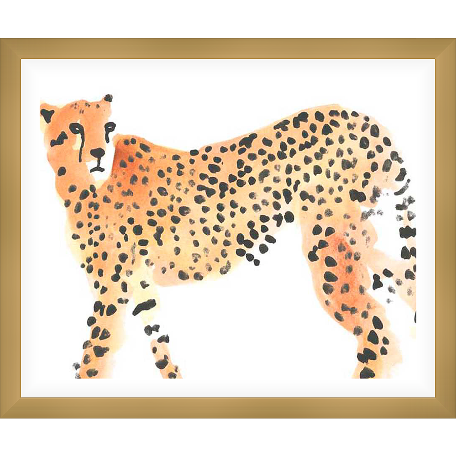 A watercolor illustration of a cheetah, showcasing an abstract and artistic interpretation of the animal's form and markings. This print adds a touch of wild elegance to any space, perfect for animal lovers and modern art enthusiasts alike.