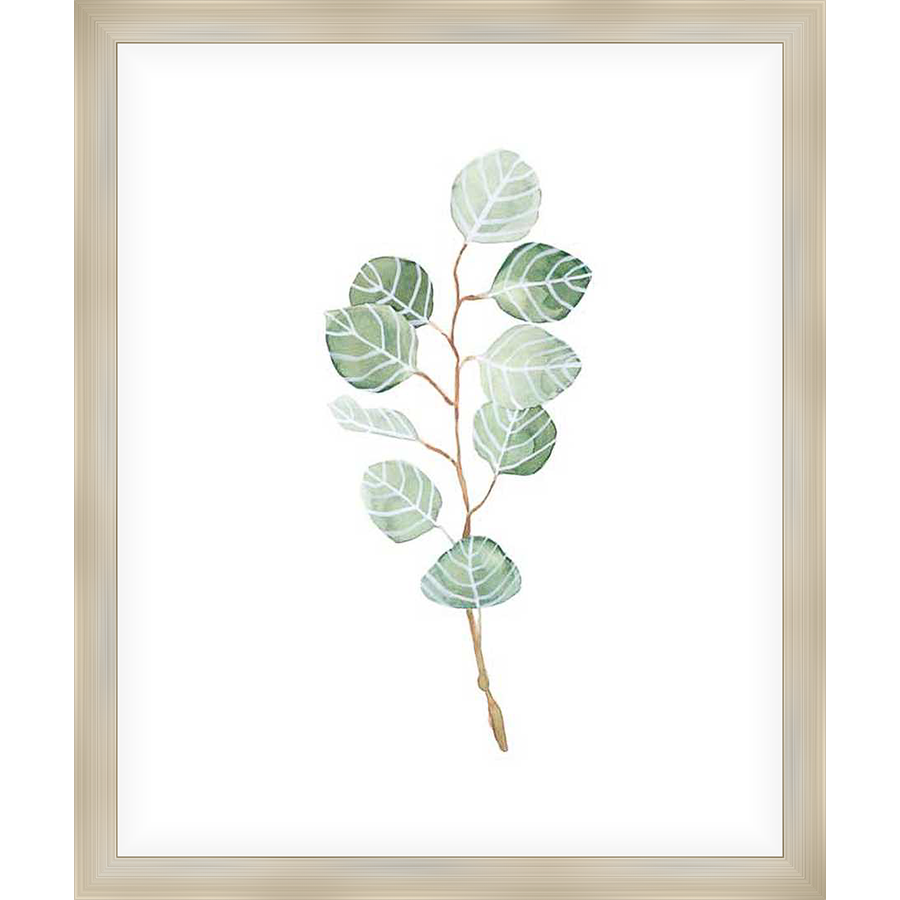 This elegant artwork showcases a watercolor depiction of a sprig of eucalyptus leaves, bringing a touch of nature's serenity to any space. The soft, delicate brushstrokes and gentle color palette evoke a sense of calm and tranquility.