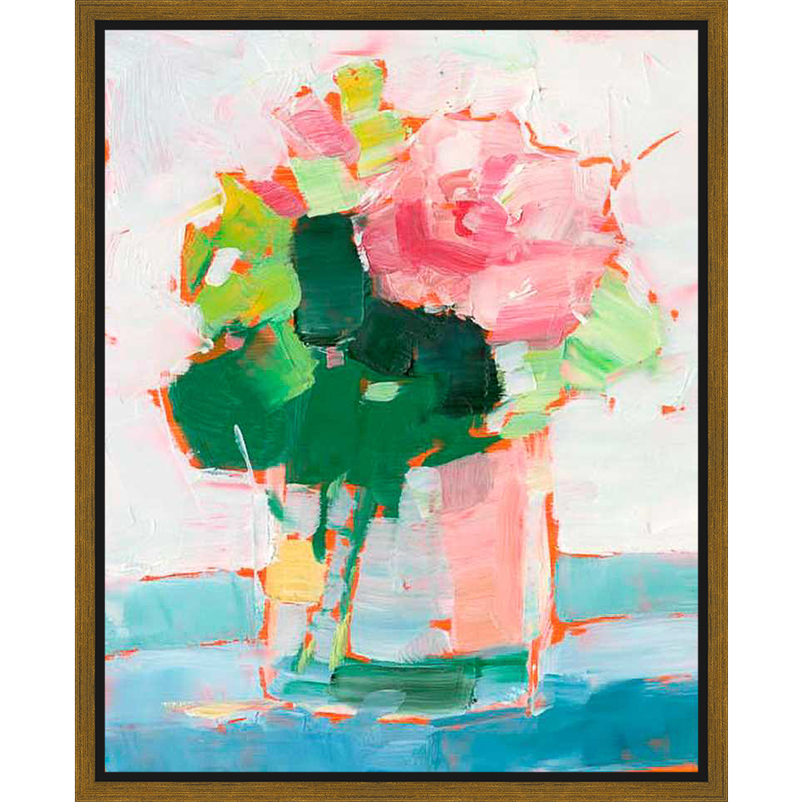 An impressionistic floral artwork featuring a vibrant bouquet of blooms in a vase. The painting utilizes a palette of soft pastels and vivid greens, creating a piece that evokes feelings of freshness and serenity. Ideal for adding a touch of artistic flair to any living space.