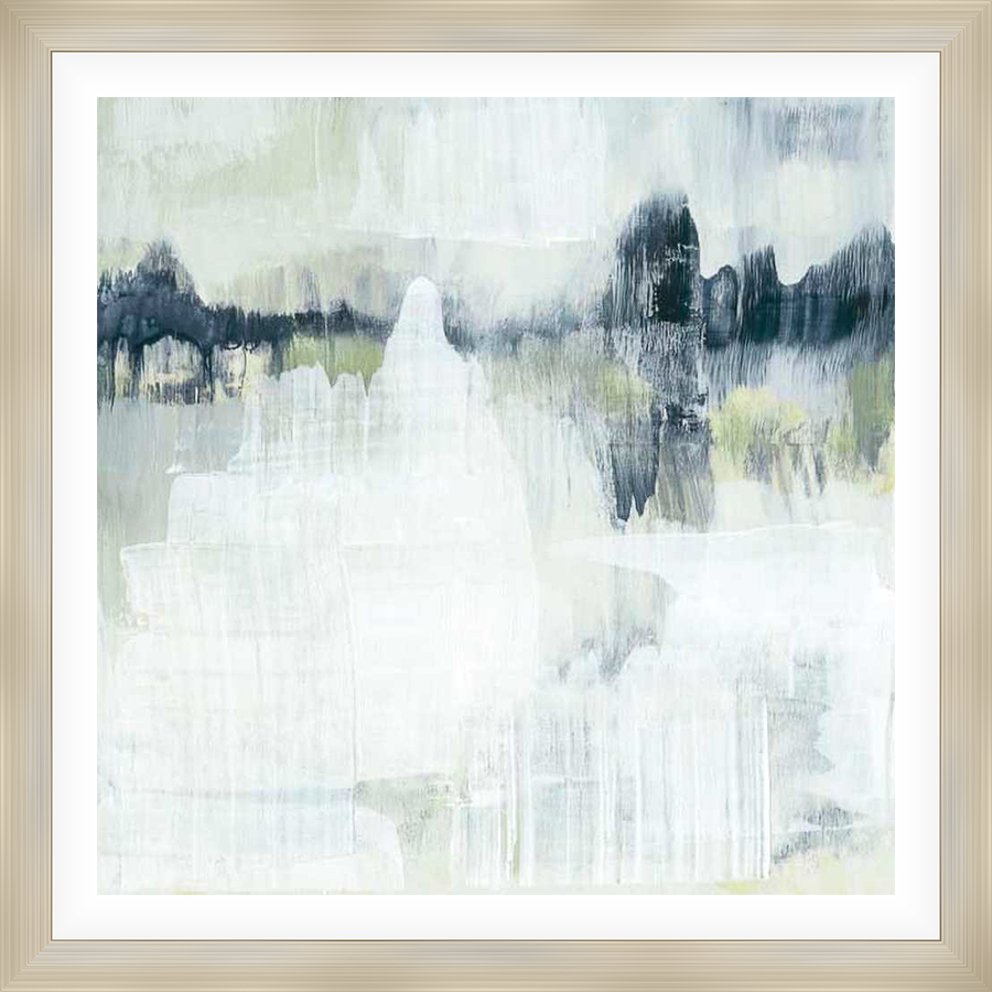 This abstract artwork features a blend of muted tones and textured brushstrokes, creating a serene and contemplative atmosphere. The piece evokes a sense of depth and movement with its layered composition, perfect for adding a touch of artistic sophistication to any space.