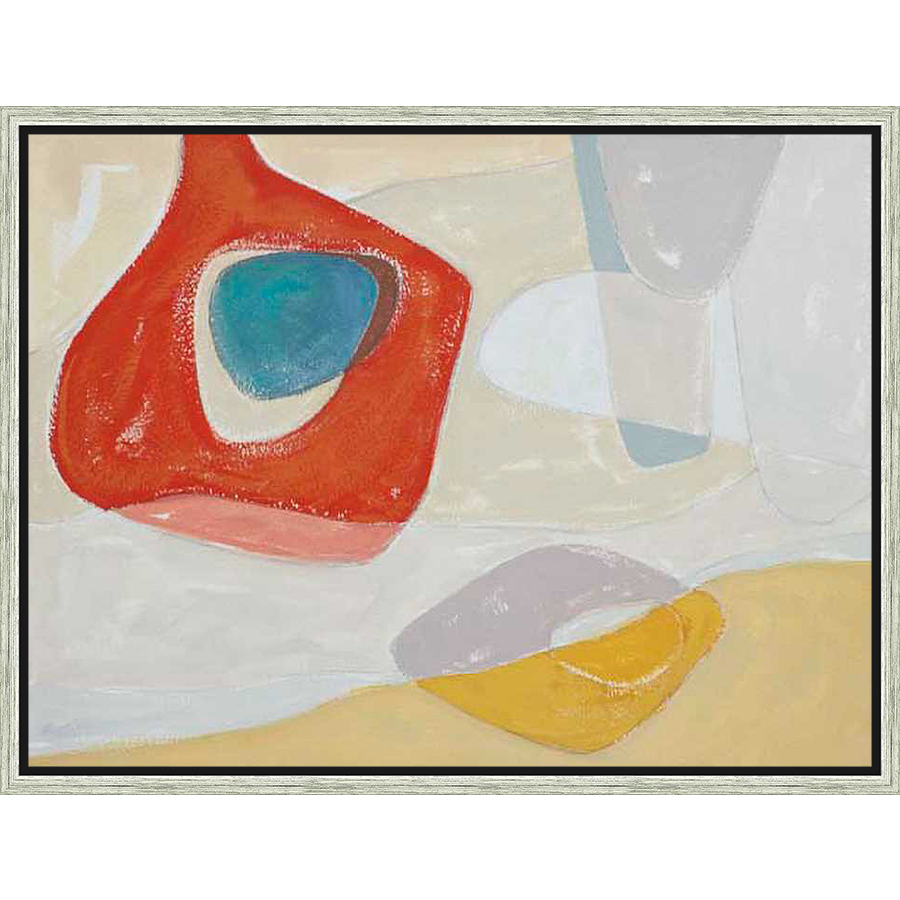 An abstract expression of organic forms, this artwork features bold color blocks and soft, flowing shapes that create a dynamic composition. The interplay of color and form evokes a sense of movement and visual interest, making it an ideal addition to any modern decor.