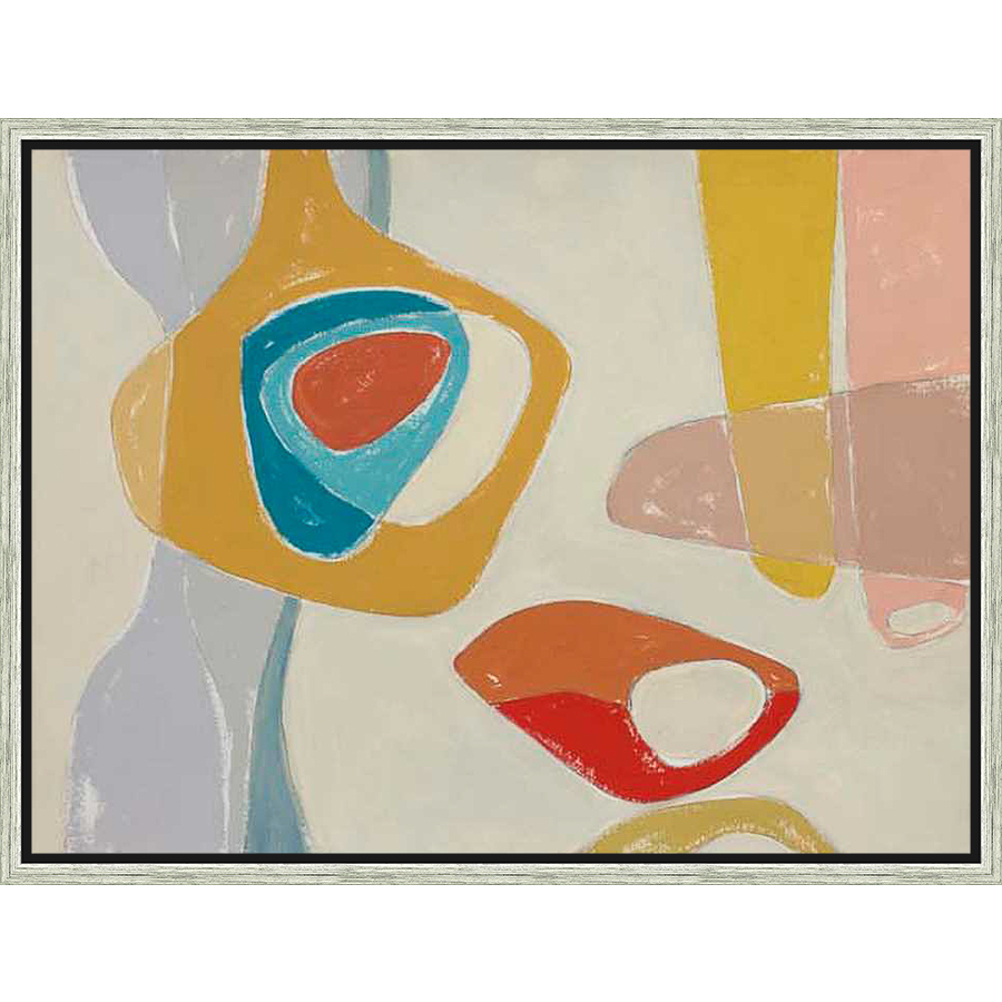 An abstract piece featuring bold shapes and colors creates a dynamic and eye-catching design. This artwork is perfect for adding a modern touch to any room.