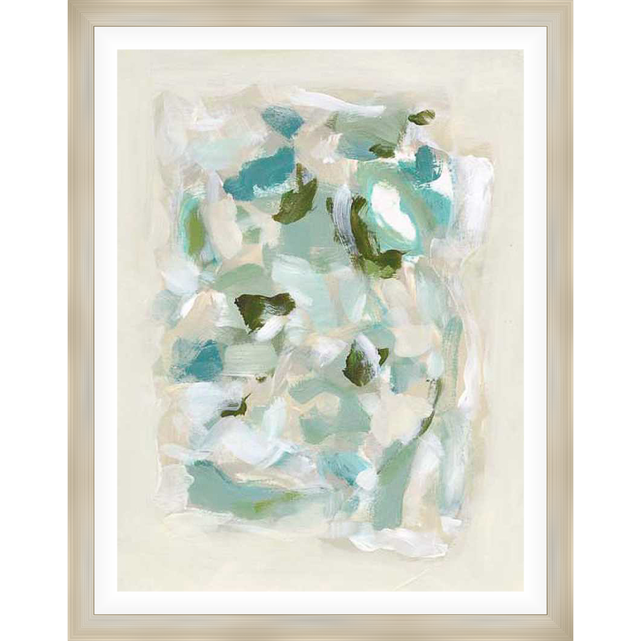 This artwork features an abstract composition of brushstrokes in a soft, muted palette. Layers of color and texture create a dynamic and visually appealing piece, perfect for adding a touch of modern art to any space.