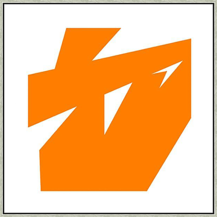 A bold and striking abstract art print, featuring geometric shapes and a vibrant color palette. This artwork is perfect for adding a modern touch to any space.