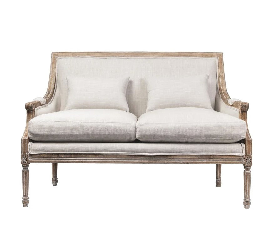 Off-White Louis-Style Settee - Kings Fine Art & Decor