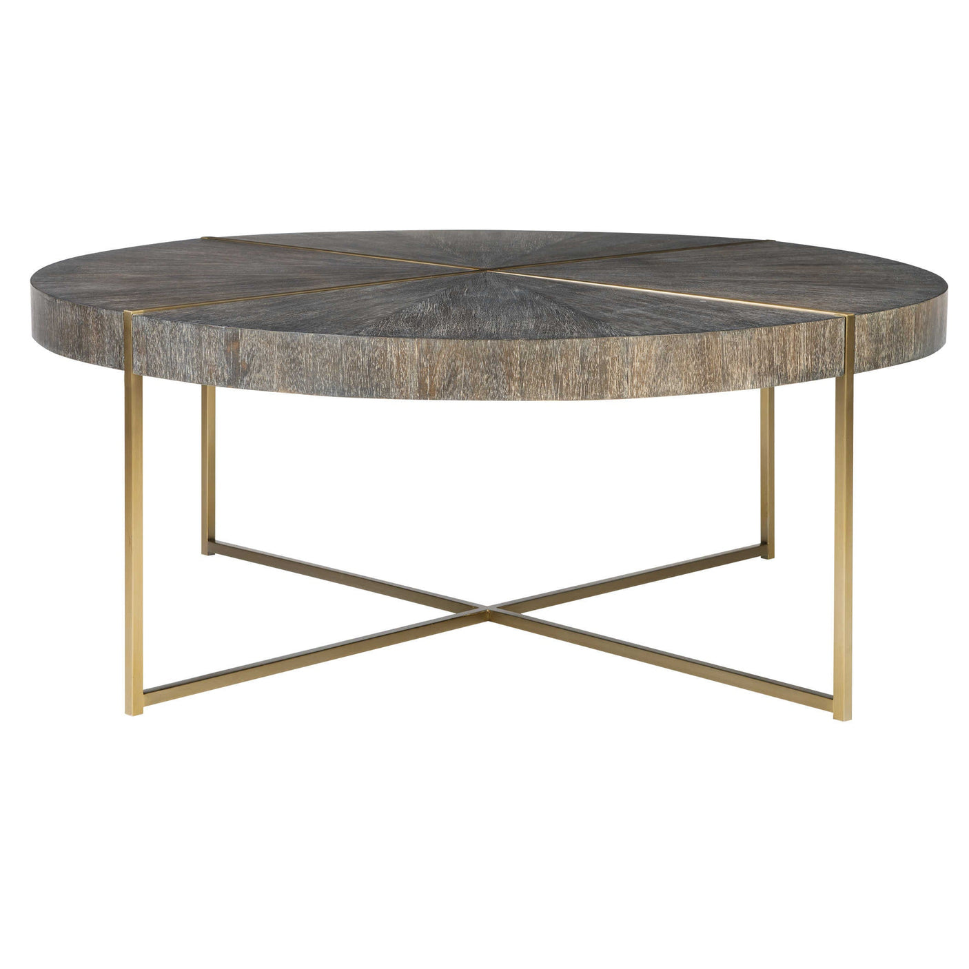 Brass and Wood Coffee Table - Kings Fine Art & Decor