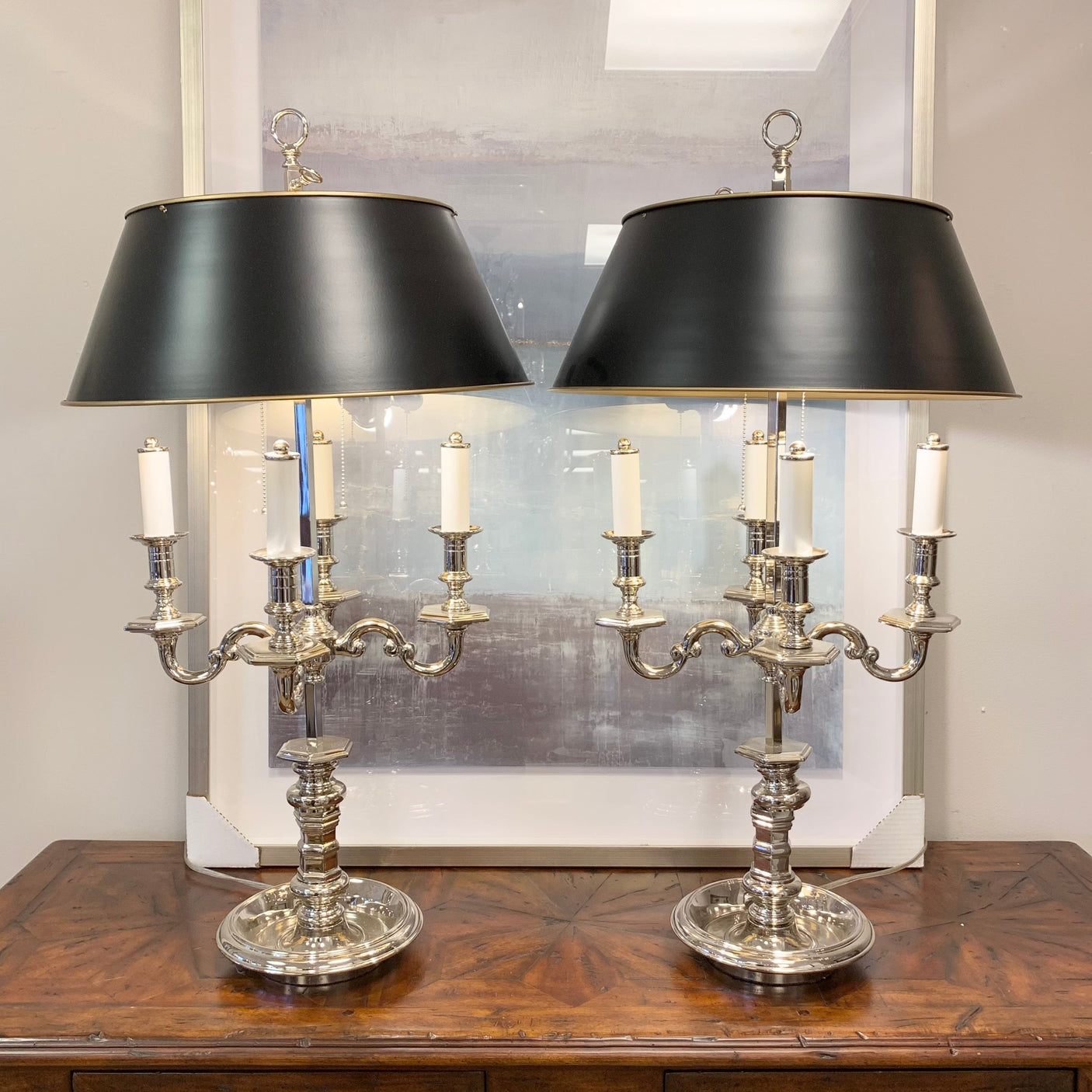 Bouliotte Lamp With Nickle Finish - Kings Fine Art & Decor