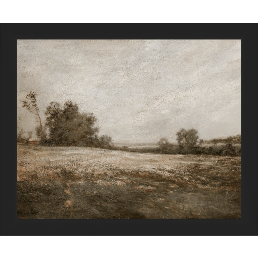 SA005-THE BARREN PATCH Hand framed in a matte black frame. Finished Size: W 11.25 in x H 9.25 in