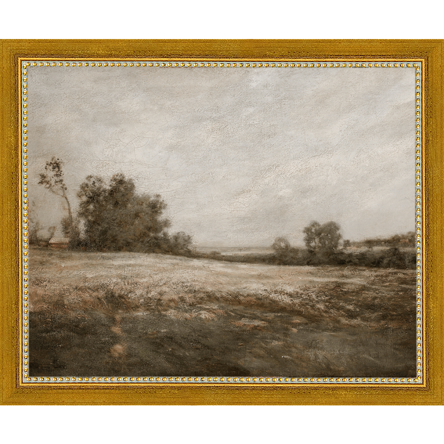 SA005-THE BARREN PATCH Hand framed in a transitional gold frame. Finished Size: W 11.25 in x H 9.25 in