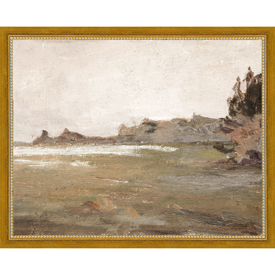 SA010-MOUNTAINS AHEAD Hand framed in a transitional gold frame. Finished Size: W 15.25 in x H 12.25 in