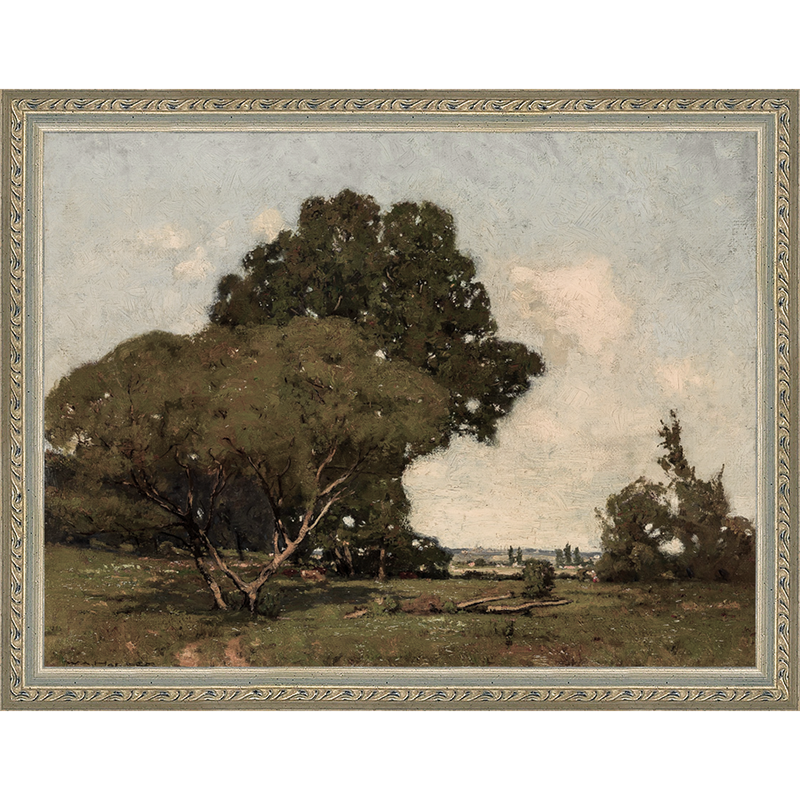 SA012-TREES Hand framed in an ornate dark silver frame. Finished Size: W 13.25 in x H 10.25 in