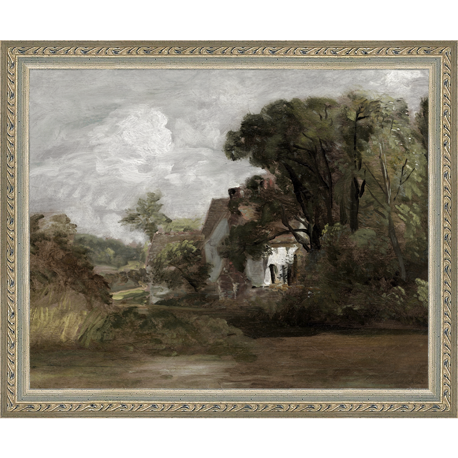 SA020-THE HIDDEN HOUSE Hand framed in an ornate dark silver frame. Finished Size: W 11.25 in x H 9.25 in