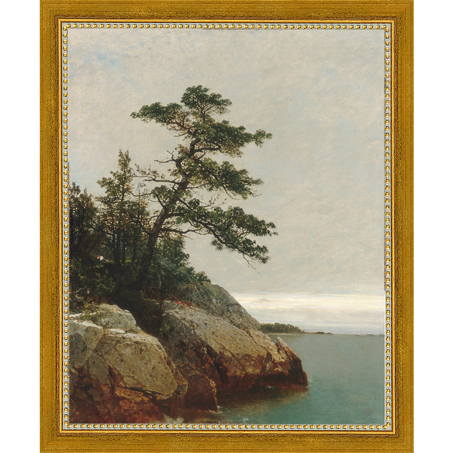 SA056-LONELY PINE Hand framed in a transitional gold frame. Finished Size: W 9.25 in x H 11.25 in