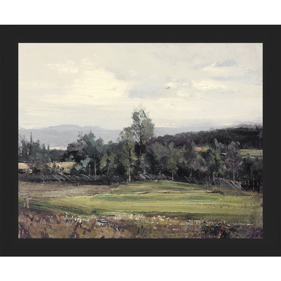 SA059-SUMMER DELL Hand framed in a matte black frame. Finished Size: W 11.25 in x H 9.25 in