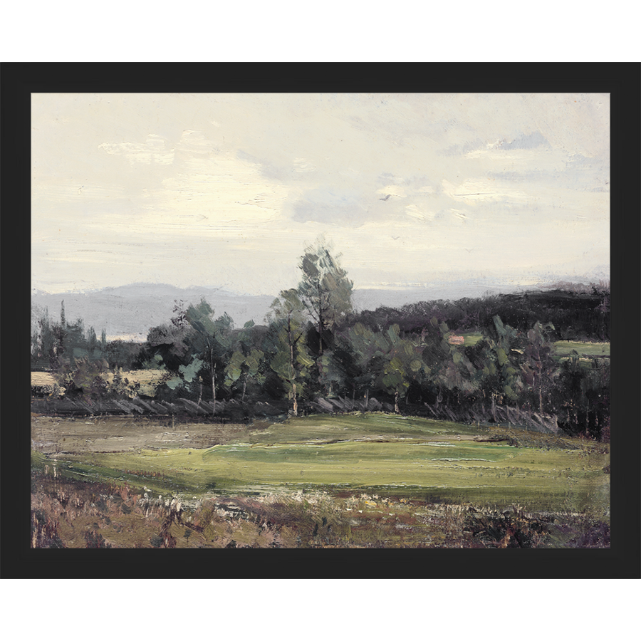 SA059-SUMMER DELL Hand framed in a matte black frame. Finished Size: W 15.25 in x H 12.25 in