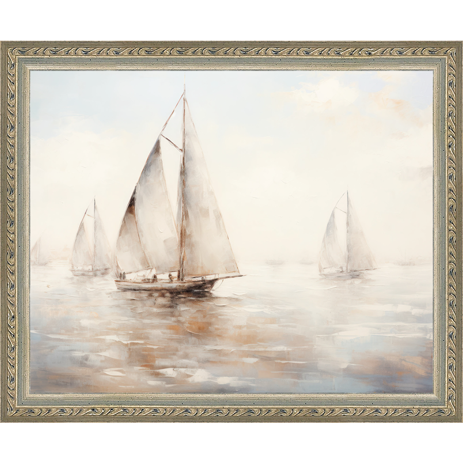 SA064-RACE DAY Hand framed in an ornate dark silver frame. Finished Size: W 11.25 in x H 9.25 in