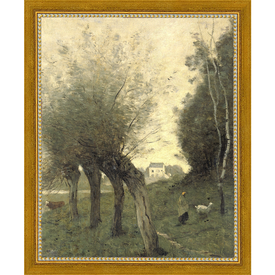 SA066-MEADOW'S EDGE Hand framed in a transitional gold frame. Finished Size: W 9.25 in x H 11.25 in